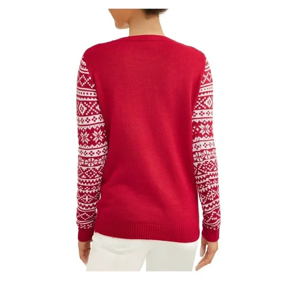 No Boundaries‎ Juniors' Plush Holiday Pop-out Animal Holiday Christmas Sweater - Picture 3 of 11